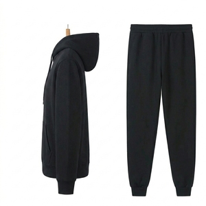 Sudaderas con Capucha y Pantalones Deportivos para Hombre, al por Mayor, de Fábrica OEM, Personalizados, de Alta Calidad, Transpirables, con Cintura Elástica, de Poliéster/Algodón - Product Image 3