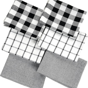 ผ้าเช็ดตัวผ้ากระสอบแป้งลายตารางหมากรุก100% ผ้าฝ้ายหนาทึบผ้าเช็ดอเนกประสงค์ดูดซับได้ดีแห้งเร็วปรับแต่งได้ตามต้องการ - Product Image 1