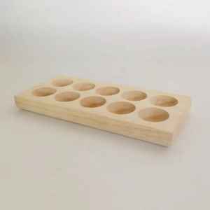 Bandeja de madera para huevos con 10 ranuras, plato para huevos rellenos, tabla de servir, organizador de huevos de madera natural, bandeja de almacenamiento para cocina - Product Image 2