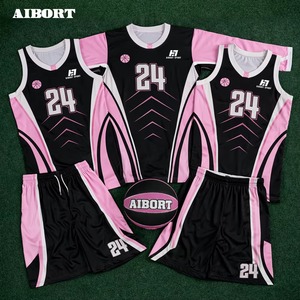 Conjunto de Uniforme de Baloncesto Sublimado: Camiseta, Pantalones Cortos, Sudadera, Calcetines, Mochila, Blanco, Azul, Rosa, Unisex, Adulto, Todas las Temporadas - Product Image 4