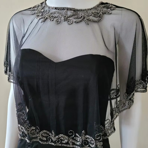 Vintage Pearl Beaded <b>Bow</b> Collar <b>Body</b> Chain Bra Top with Tassels-Halter Neck Fringe Bustier - Product Image 1