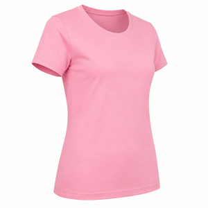 Camiseta Personalizada de Cuello Redondo y Manga Corta para Mujer, Color Sólido, 100% Algodón, Tejido Transpirable, Corte Regular, Logotipo Impreso - Product Image 3