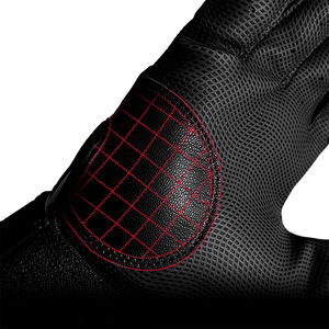Guantes de béisbol más vendidos, de cuero negro, con diseño de ajuste personalizado para todos los dedos y correas ajustables. - Product Image 5