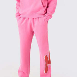 Ensemble de jogging en coton pour homme, survêtement personnalisé avec sweat à capuche rose et pantalon de survêtement, shorts de créateur pour un confort optimal lors des activités sportives - Product Image 2