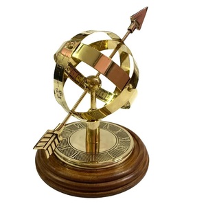 Esfera armilar vintage de latón con flecha sobre base de madera, adorno decorativo de escritorio, globo astronómico - Product Image 5