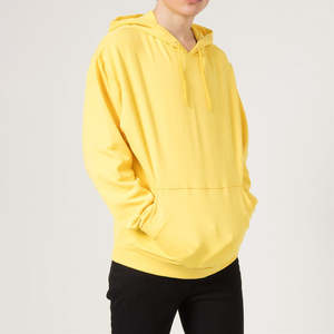 Sudadera con capucha de color amarillo claro de alta calidad para invierno, de manga larga, 100% algodón, para hombre. - Product Image 3