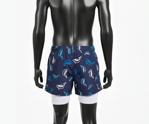 Shorts de Playa Personalizados para Hombre, Sublimados, 2 en 1, Shorts de Natación con Leggings de Compresión, Forro Interior, Secado Rápido, 100% Poliéster Satinado - Product Image 3