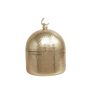 Modern Metal Hammered Moon Top Date Storage Jar Box Brass Copper Silver Handmade <b>Microwave</b> Safe Decorative Candy Bowl for - Product Image 4