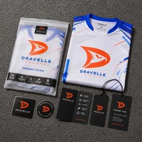 Jersey Personalizado Premium para Equipos de Esports, Blanco, Azul y Naranja, Sublimado, Transpirable, Ecológico, 100% Poliéster, Transferencia Térmica