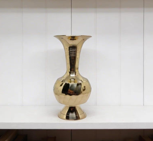Golden Flower <b>Vase</b> Handcrafted Decorative Flower Pot for Home Decor Traditional Golden Metal <b>Vase</b> for Living Room Office - Product Image 2