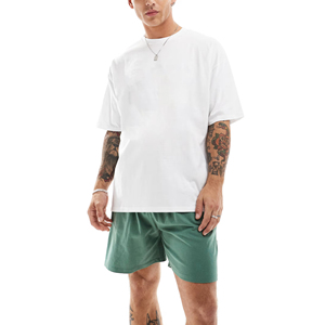 Ensemble short brodé de strass personnalisé OEM en gros en coton léger avec broderie 3D pour T-shirt de marque streetwear - Product Image 3