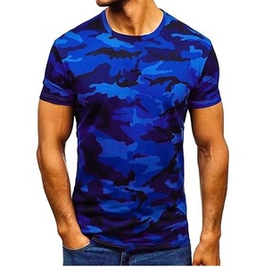 T-shirts de musculation pour hommes, coupe ajustée, motif camouflage, 100% coton, vente en gros, sport, hip hop, été, respirants - Product Image 3