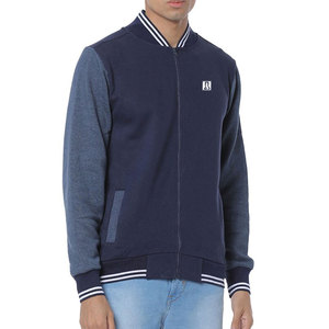 Vestes bomber pour hommes de haute qualité avec logo personnalisé, manches longues, couleur unie, col montant - Product Image 1