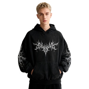 Black Angel Zip-Up Hoodie for Men Women Casual Solid Oversized Streetwear Cotton/Polyester Sweatshirt for Winter - Product Image 3