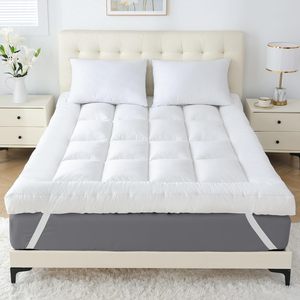 Protège-matelas matelassé en microfibre imperméable et rafraîchissant, pliable, extra épais, en mousse à mémoire de forme, toutes saisons, 400TC - Product Image 6