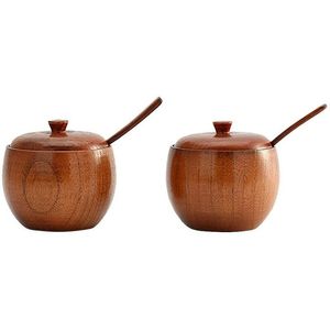 Handmade Natural Wooden Masala Jar with <b>Lid</b> Wholesale Premium Wooden Spice Jar for Kitchen Storage Manufacturer <b>by</b> Curio Craft - Product Image 6