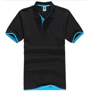 Polo de Manga Corta Azul Marino para Hombre, Algodón Piqué, Transpirable, Corte Regular Informal, Diseño de Punto de Color Sólido - Product Image 3