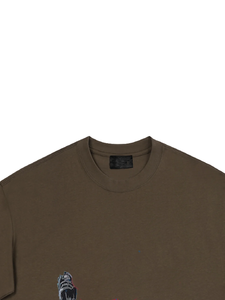 T-shirt à manches courtes marron pour homme avec impression numérique Statue de la Liberté, col rond décontracté, coupe classique, en jersey de coton - Product Image 3