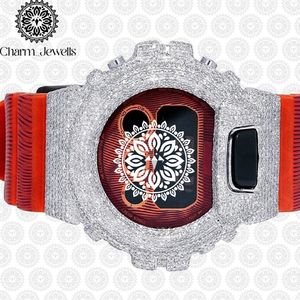 Charm Jewells Men's Sport Digital Watch With LED Display <b>Red</b> Silicone Band Square Plastic Case 43mm Dial - Product Image 6