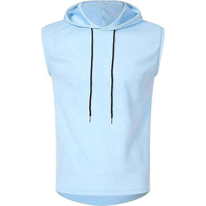 <b>Mens</b> Sleeveless Hoodie Sportswear Cotton Fabric Quick Dry Breathable Side Pocket OEM Wholesale Supplier - Product Image 1
