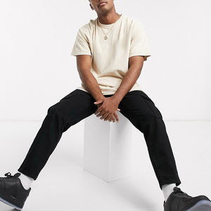 Camiseta de Algodón 100% de Alto Gramaje para Hombre, Oversize, Cuello Redondo, Hombro Caído, Ecológica, con Logotipo Personalizado, Lisa, Larga, Venta al por Mayor - Product Image 3