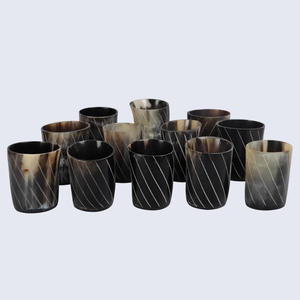 Vaso de Vidrio Elegante y de Alta Calidad con Tapa de Cuerno de Búfalo, Ecológico, Clásico, Vintage, Personalizable, Decorativo - Product Image 5