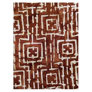 Sarong artisanal premium en batik, motif abstrait violet et bleu, multi-usages, pour la plage et le yoga, Indonésie - Product Image 1