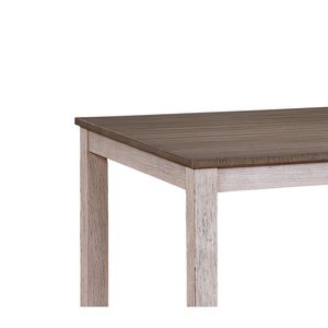 Tavolo da Pranzo Rettangolare in Stile Transizionale, 1 Pezzo, Finitura Bianco Grigio e Marrone - Product Image 5