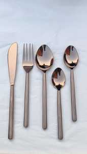 Gold Plated Stainless Steel Flatware Set <b>Mirror</b> Finish Modern Luxury Long Handle Serving Spoon Fork Knife Durable Wedding Use - Product Image 2