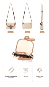 Sac à bandoulière/crossbody Hody Ayana en cuir synthétique de qualité supérieure avec longue sangle tressée, fermeture à glissière, doublure en satin - Toutes saisons - Product Image 6