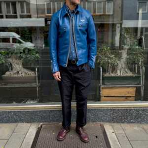 Veste en cuir véritable pour homme, style tendance avec fermeture éclair, prix abordable, coupe classique, épaisse, pour l'hiver, doublure en polyester 220g - Product Image 3