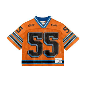 Camisetas de malla exclusivas de gran tamaño con logo frontal, estilo Blokecore, Hip Hop, RAP, fútbol, retro, manga regular, cuello en V, para hombre - Product Image 4