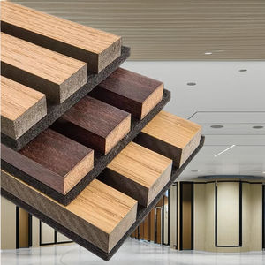 Panneaux muraux à lattes faciles à installer, en bois massif MDF, placage noir insonorisant, 1220x2440mm, panneaux acoustiques pour hall - Product Image 1