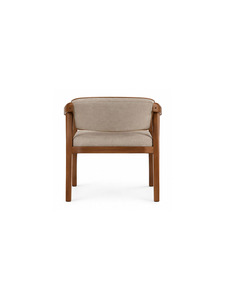 Modern Upholstered Wooden <b>Armchair</b> with Fabric Seat and Backrest, Solid <b>Wood</b> <b>Frame</b> for Dining, Living Room and Cafe Furniture. - Product Image 5