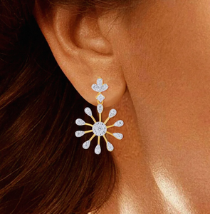 Pendientes de Diamantes con Nuevo Diseño Elegante, en Oro de 14k y 9k, para Mujer, Precio de Mayoreo para Exportación - Product Image 2