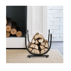 Metal Firewood Rack Style Iron Firewood Rack Powder Coated <b>Log</b> Holder Powder Coated Firewood Storage Rack for Fireplace - Product Image 2