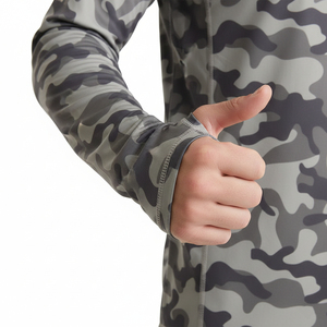 Chemise de pêche à manches longues pour homme avec capuche UPF 50 anti-UV, couleur unie beige et noir, pull-over - Product Image 4