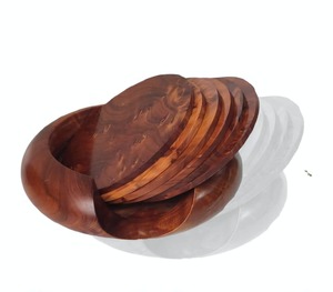 Juego de Posavasos de Madera de Nogal Clásico Premium para Tazas de Café, Vasos de Agua, Decoración de Mesa, Color Natural de la India, Tamaño Personalizado - Product Image 2