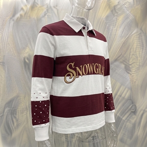 เสื้อเชิ้ต Snowgrace ลายทาง ระบายอากาศได้ดี ปักโลโก้ คอวี ปกพับได้ ใส่ได้ทั้งชายและหญิง ทรงหลวม ใส่สบายทุกฤดู - Product Image 2