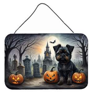 Nouveau Affenpinscher Spooky Halloween mur porte suspendus imprime multicolore en aluminium métal signe pour cuisine mur Bar salle de bain Plaque - Product Image 1