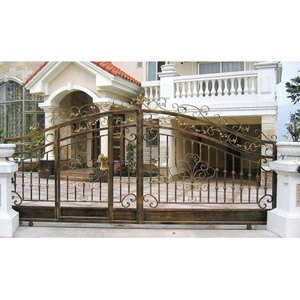 Portail double battant en fer forgé thermolaqué pour extérieur ; Caractéristiques : Conception résistante à la rouille, haute durabilité et montage facile - Product Image 4