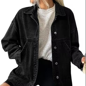 Veste en jean décontractée pour homme, 100 % coton, avec logo personnalisé sur le devant, haute qualité, respirante, écologique, séchage rapide, pour l'extérieur, vente en gros - Product Image 3