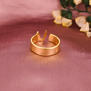 Anillo Ajustable de Latón con Inicial de Letra V, Chapado en Oro, Elegante y Moderno, para Mujer, Regalo de Boda o Compromiso, Lote al por Mayor de 25 Pares - Product Image 3
