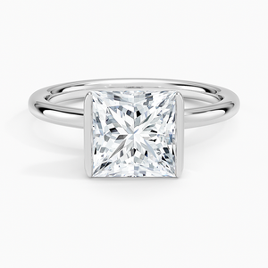 Bague de mariage solitaire SOJ Ring 015 en argent 925, taille princesse, sertie à griffes Annika, 2 carats, couleur D, Moissanite VVS1 certifiée GRA, faible teneur en carbone - Product Image 1