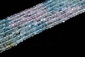 Cuentas facetadas de aguamarina natural multicolor de 4 mm para la elaboración de joyas, 13 pulgadas de longitud, tamaño del orificio de 0,40 mm - Product Image 3