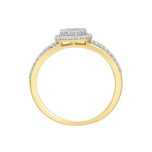 Anillo de Lujo de Oro Rosa de 14K con Diamantes Cultivados en Laboratorio, Corte Esmeralda, Halo, Engaste Ilusión Baguette, Pavé, para Boda o Compromiso - Product Image 2