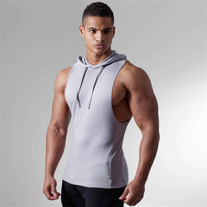 Custom Logo Printed Blank Gym <b>Hoodies</b> Sleeveless Men Plain Quick Dry Running <b>Workout</b> Sleeveless gym <b>Hoodies</b> for Men - Product Image 4