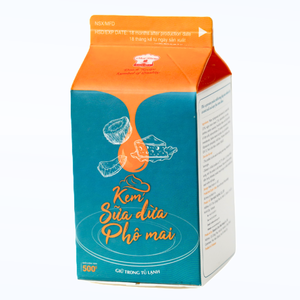 ครีมเทปปิ้งเครื่องดื่ม นมวัวเทียมสำหรับกาแฟและชานม รับผลิตแบบ OEM/ODM ครีมหวานคุณภาพพรีเมียม รสชีสกะทิ 500 กรัม ฮาลาล ขายดี - Product Image 1