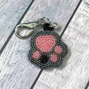 Handmade Glass Beaded Peach Keychain <b>Bag</b> <b>Charm</b> 6x6cm Decorative for <b>Bags</b> Backpacks & Purse-Girls Gift BY MULTI CRAFT - Product Image 5