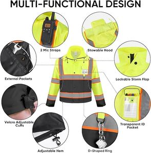 Trajes Ignífugos de Alta Calidad, Chaquetas Reflectantes de Seguridad de Alta Visibilidad, Chaqueta Impermeable, Ropa de Trabajo - Product Image 3